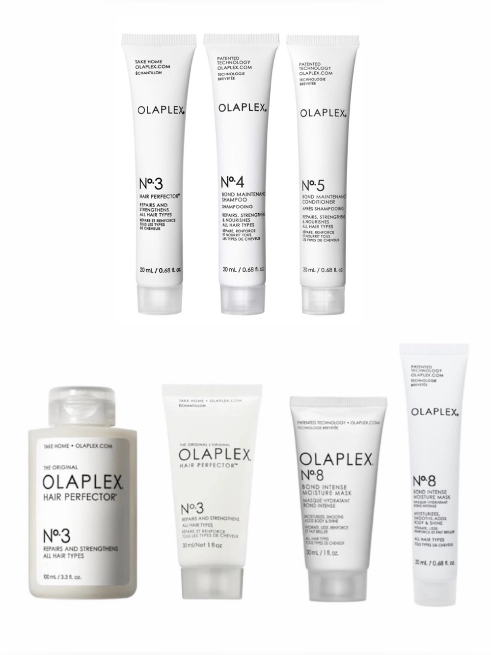 OLAPLEX No.3 4 5 8 Hair Perfector Bundle Set of 7 + Sample